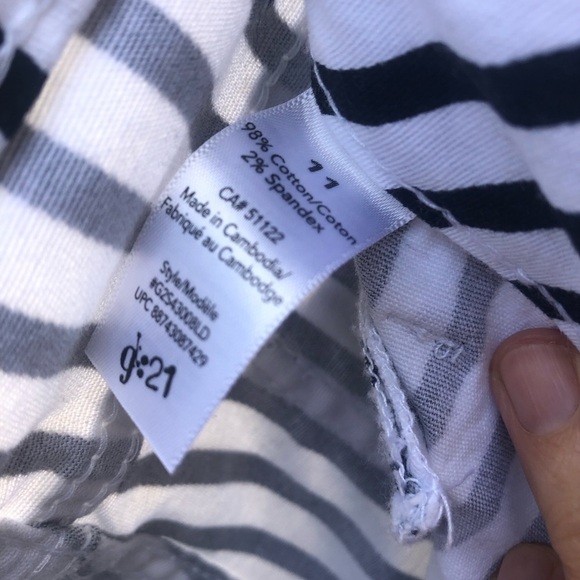 Tapered ankle pin striped cotton pants size  11 Low Waisted - Picture 7 of 7